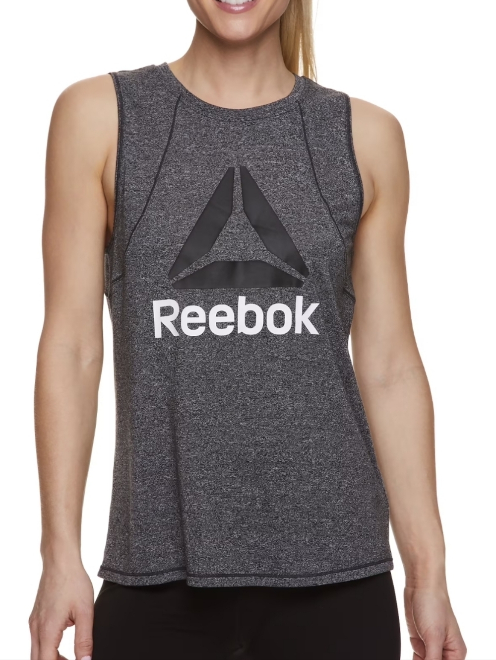Reebok Charcoal Heather Logo Muscle Tank